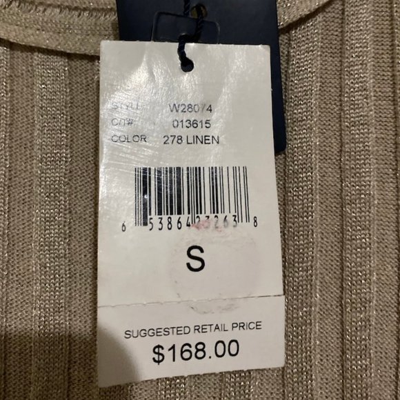 LAST CHANCE - Magaschoni Sleeveless Ribbed Shimmery Shirt Tank S - Picture 5 of 5